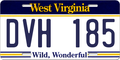 WV license plate DVH185