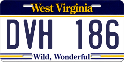 WV license plate DVH186