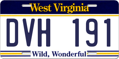WV license plate DVH191