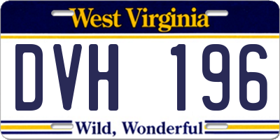 WV license plate DVH196
