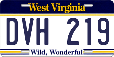 WV license plate DVH219