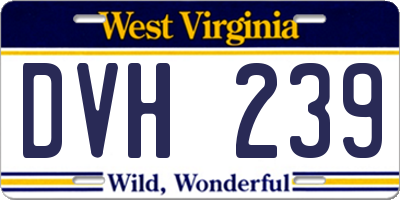 WV license plate DVH239