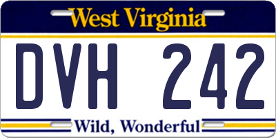 WV license plate DVH242