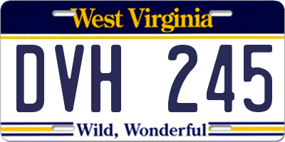 WV license plate DVH245