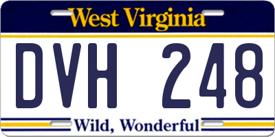 WV license plate DVH248