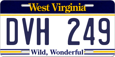 WV license plate DVH249