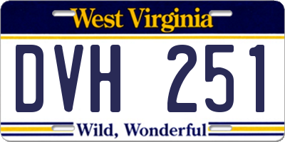 WV license plate DVH251