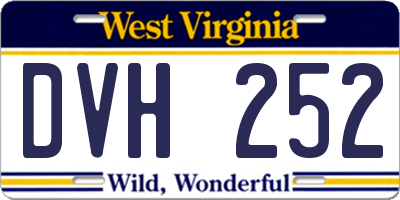 WV license plate DVH252