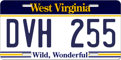 WV license plate DVH255