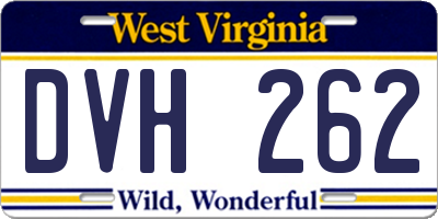 WV license plate DVH262
