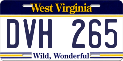 WV license plate DVH265