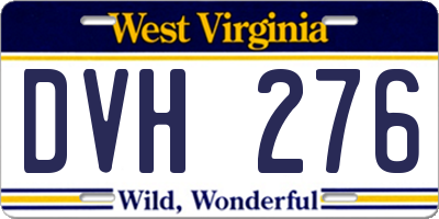 WV license plate DVH276