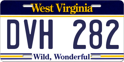 WV license plate DVH282