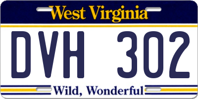 WV license plate DVH302