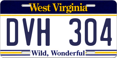 WV license plate DVH304