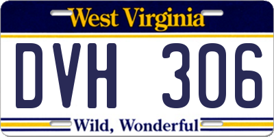WV license plate DVH306