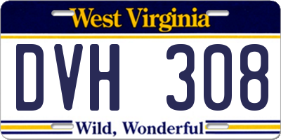WV license plate DVH308
