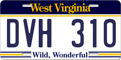 WV license plate DVH310