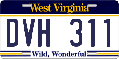 WV license plate DVH311
