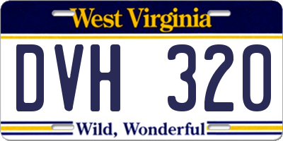 WV license plate DVH320