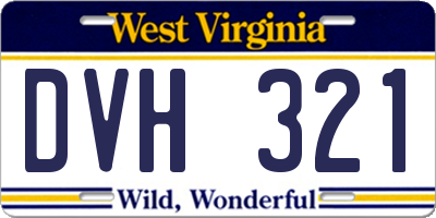 WV license plate DVH321