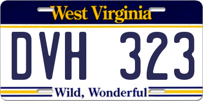 WV license plate DVH323