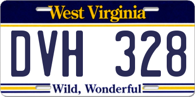 WV license plate DVH328