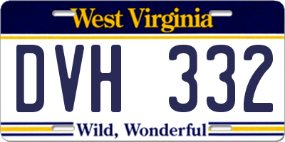WV license plate DVH332