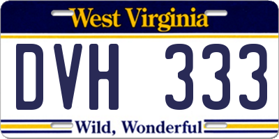WV license plate DVH333
