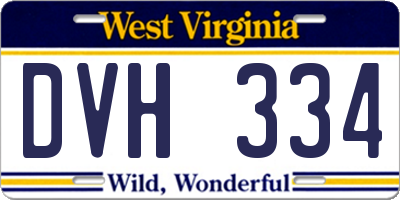WV license plate DVH334