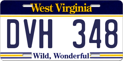WV license plate DVH348