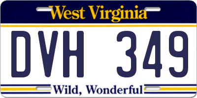 WV license plate DVH349