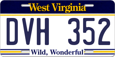WV license plate DVH352