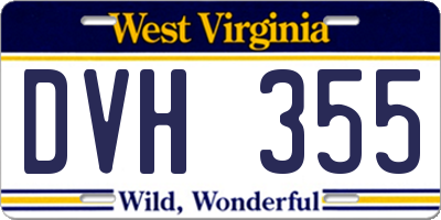 WV license plate DVH355