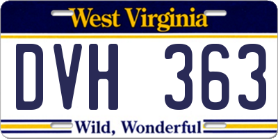 WV license plate DVH363