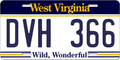 WV license plate DVH366