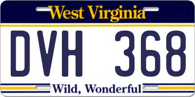 WV license plate DVH368