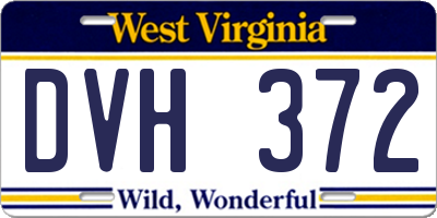 WV license plate DVH372