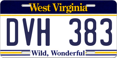 WV license plate DVH383