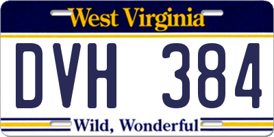 WV license plate DVH384