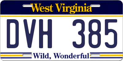 WV license plate DVH385