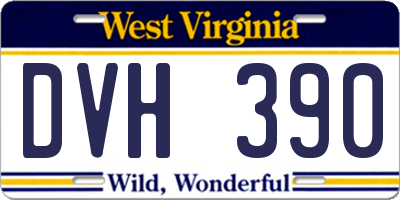WV license plate DVH390