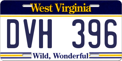 WV license plate DVH396