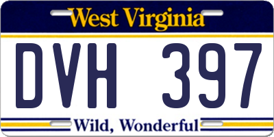 WV license plate DVH397