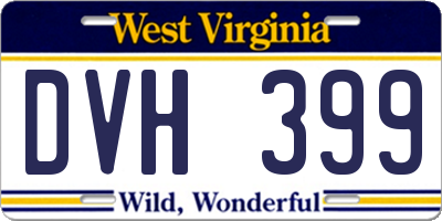 WV license plate DVH399