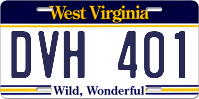 WV license plate DVH401