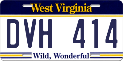 WV license plate DVH414