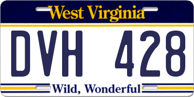 WV license plate DVH428