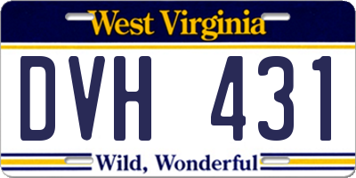 WV license plate DVH431