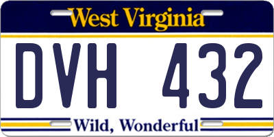 WV license plate DVH432